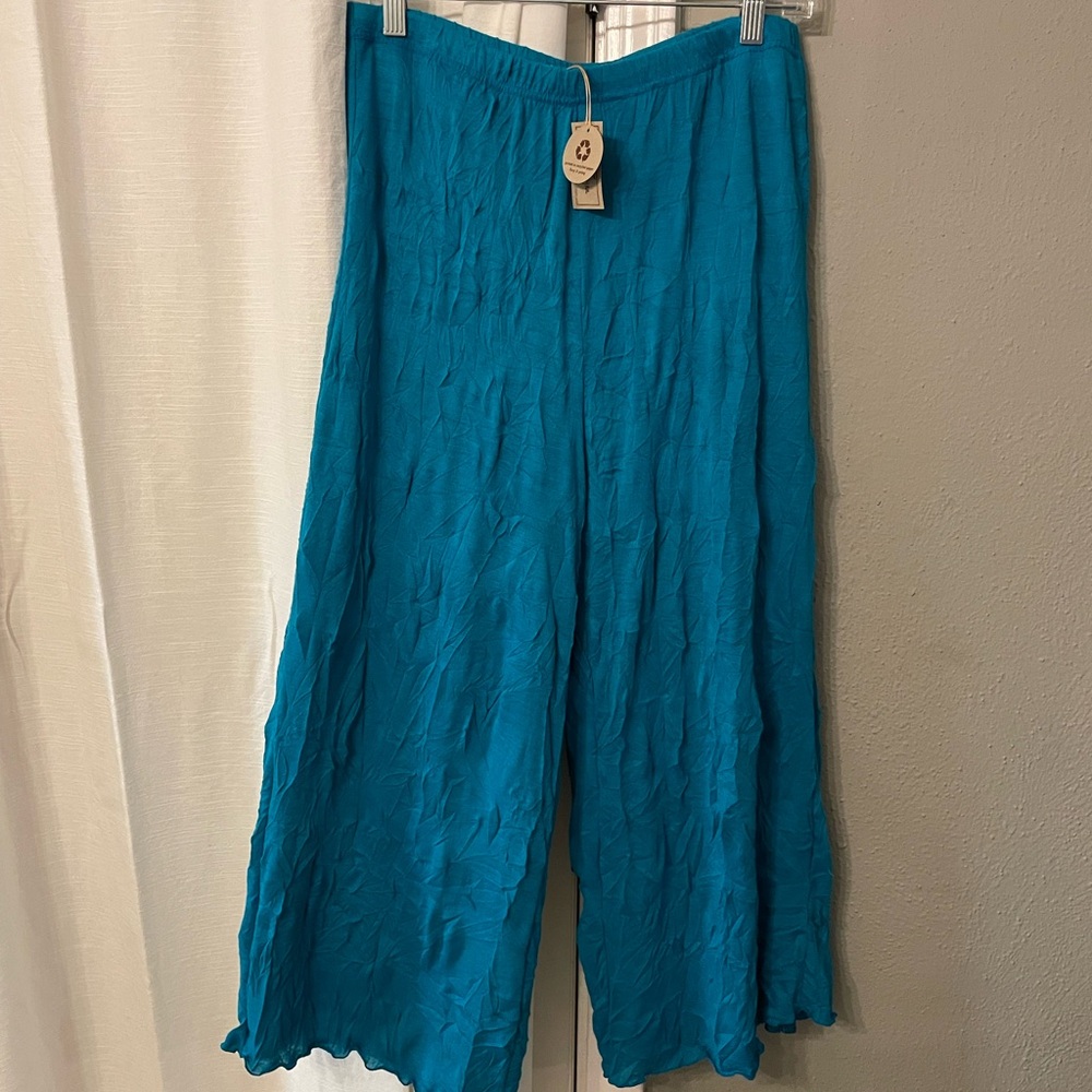 Teal Wide Leg Pants